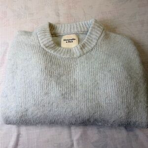 Abercrombie & Fitch Soft baby blue Knit crop sweater crewneck